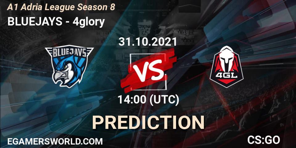 BLUEJAYS - 4glory: прогноз. 31.10.2021 at 15:00, Counter-Strike (CS2), A1 Adria League Season 8