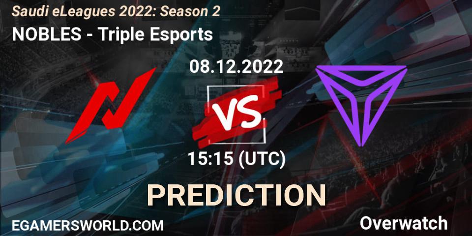 NOBLES - Triple Esports: прогноз. 08.12.22, Overwatch, Saudi eLeagues 2022: Season 2