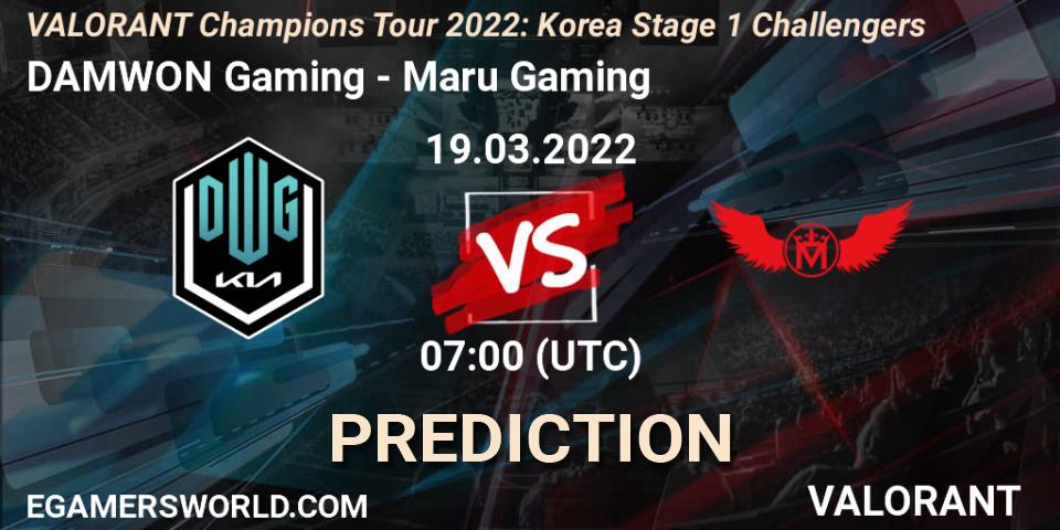 DAMWON Gaming - Maru Gaming: прогноз. 19.03.2022 at 07:00, VALORANT, VCT 2022: Korea Stage 1 Challengers