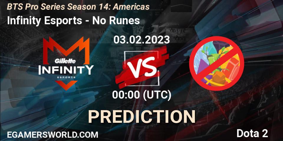 Infinity Esports - No Runes: прогноз. 03.02.23, Dota 2, BTS Pro Series Season 14: Americas