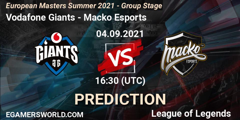 Vodafone Giants - Macko Esports: прогноз. 04.09.2021 at 16:30, LoL, European Masters Summer 2021 - Group Stage