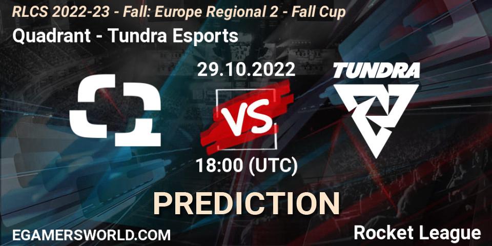 Quadrant - Tundra Esports: прогноз. 29.10.2022 at 18:00, Rocket League, RLCS 2022-23 - Fall: Europe Regional 2 - Fall Cup