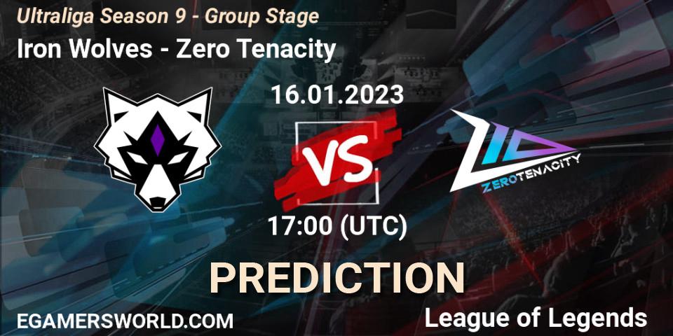 Iron Wolves - Zero Tenacity: прогноз. 16.01.2023 at 17:00, LoL, Ultraliga Season 9 - Group Stage
