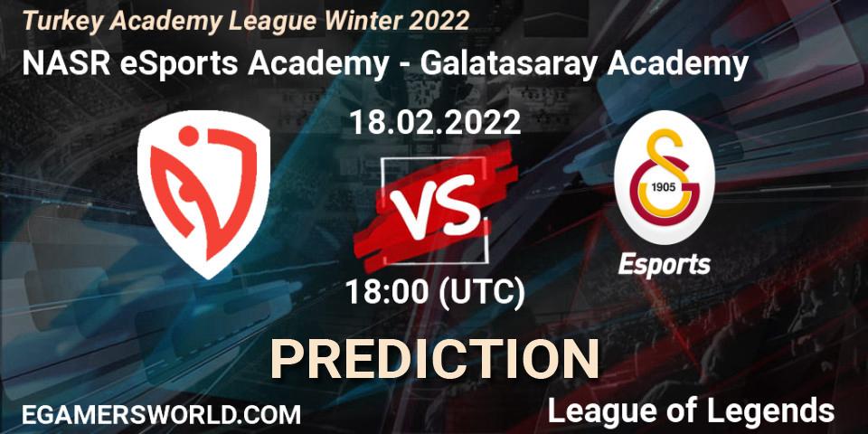 NASR eSports Academy - Galatasaray Academy: прогноз. 18.02.2022 at 18:00, LoL, Turkey Academy League Winter 2022
