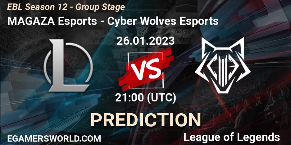 MAGAZA Esports - Cyber Wolves Esports: прогноз. 26.01.2023 at 21:00, LoL, EBL Season 12 - Group Stage