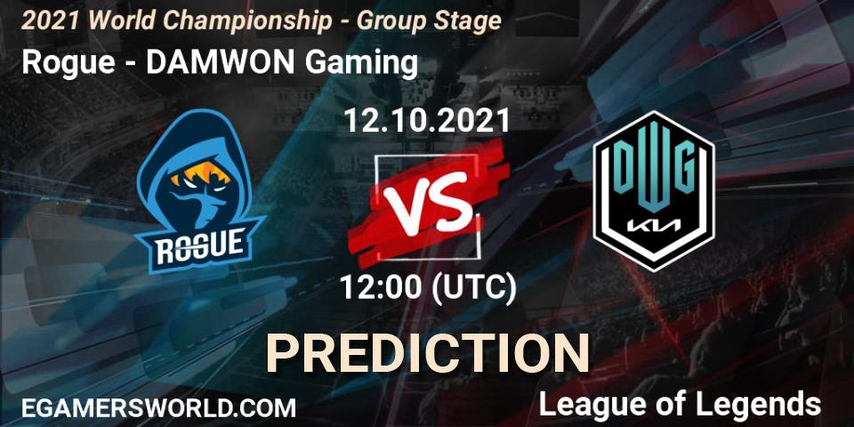 Rogue - DAMWON Gaming: прогноз. 12.10.2021 at 12:00, LoL, 2021 World Championship - Group Stage