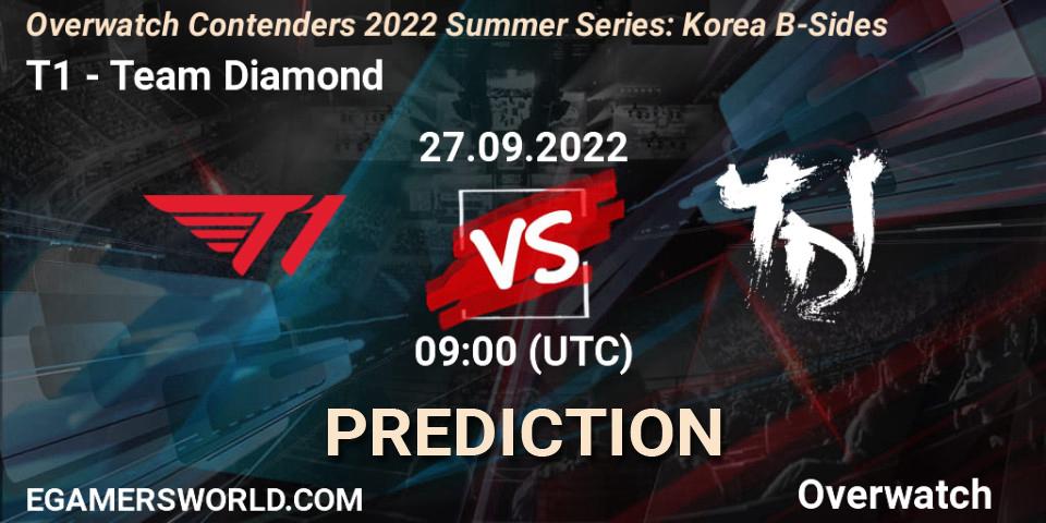 T1 - Team Diamond: прогноз. 27.09.22, Overwatch, Overwatch Contenders 2022 Summer Series: Korea B-Sides