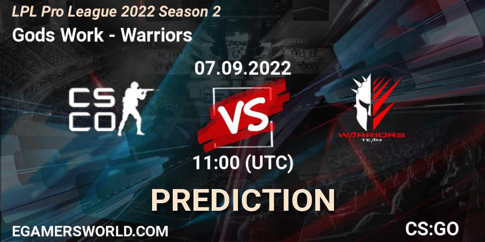 Gods Work - Warriors: прогноз. 07.09.2022 at 11:00, Counter-Strike (CS2), LPL Pro League 2022 Season 2