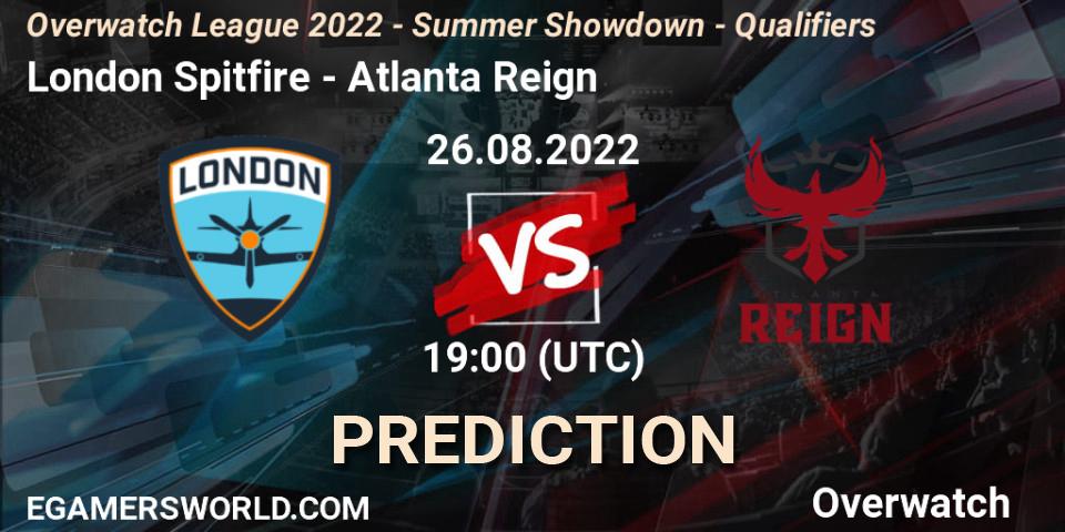 London Spitfire - Atlanta Reign: прогноз. 26.08.22, Overwatch, Overwatch League 2022 - Summer Showdown - Qualifiers