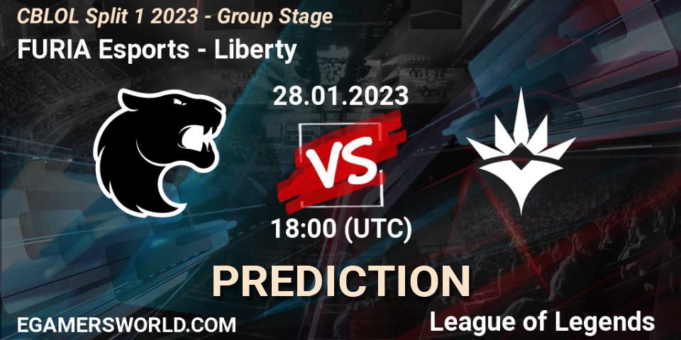 FURIA Esports - Liberty: прогноз. 28.01.23, LoL, CBLOL Split 1 2023 - Group Stage