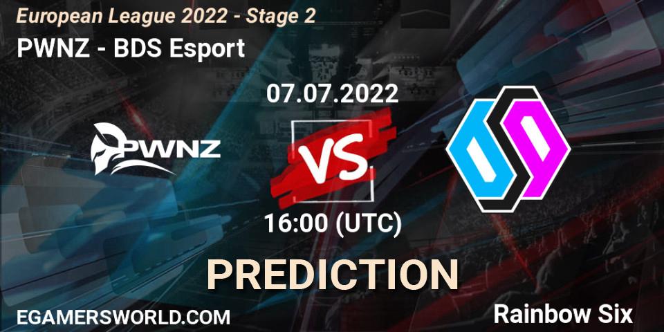 PWNZ - BDS Esport: прогноз. 07.07.2022 at 19:00, Rainbow Six, European League 2022 - Stage 2