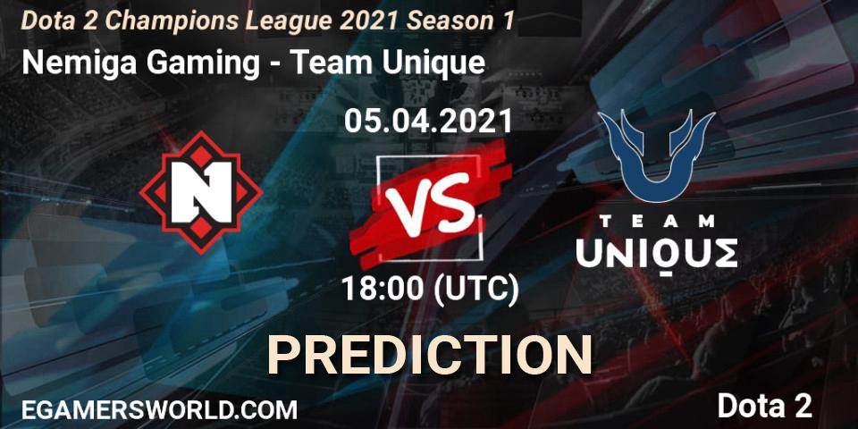 Nemiga Gaming - Team Unique: прогноз. 05.04.2021 at 17:00, Dota 2, Dota 2 Champions League 2021 Season 1