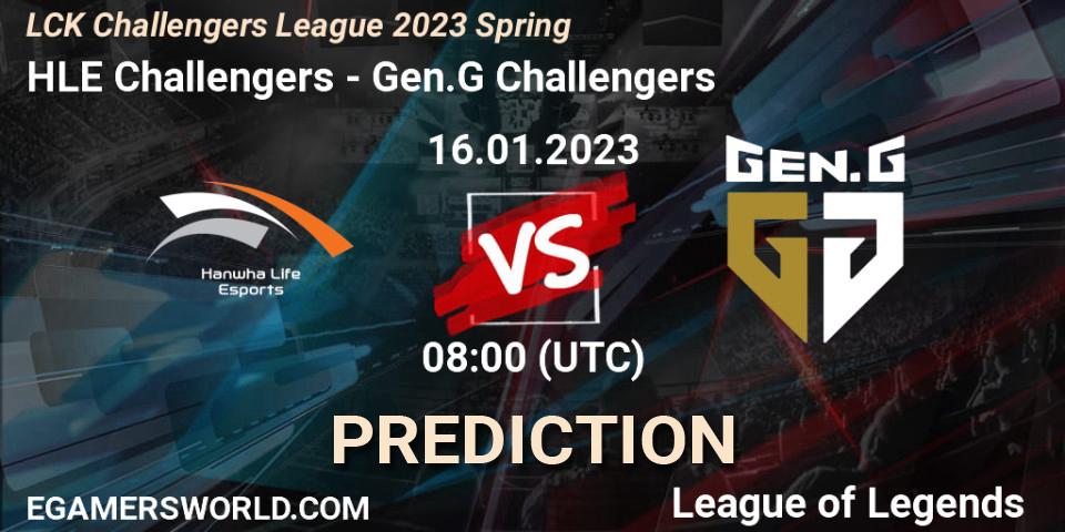 HLE Challengers - Gen.G Challengers: прогноз. 16.01.2023 at 08:00, LoL, LCK Challengers League 2023 Spring
