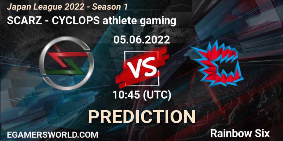 SCARZ - CYCLOPS athlete gaming: прогноз. 05.06.2022 at 10:45, Rainbow Six, Japan League 2022 - Season 1