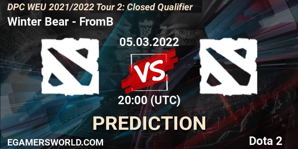 Winter Bear - FromB: прогноз. 05.03.2022 at 20:03, Dota 2, DPC WEU 2021/2022 Tour 2: Closed Qualifier