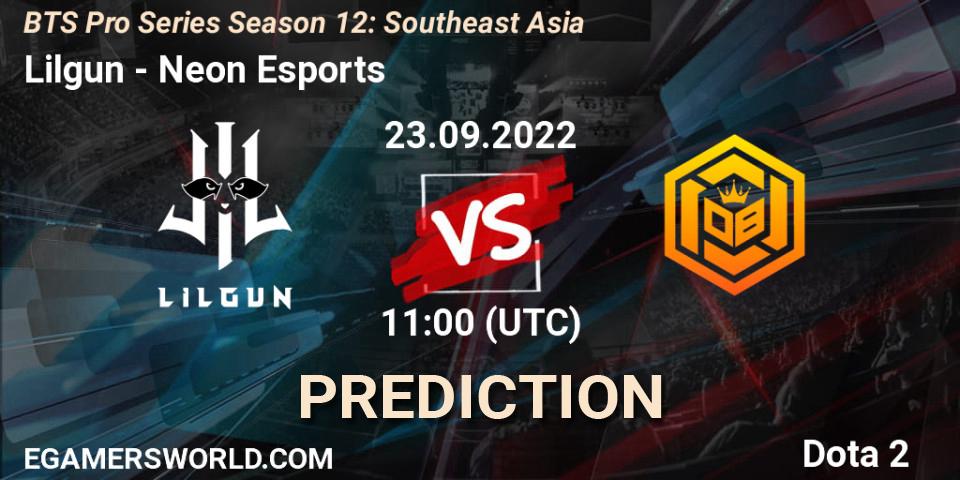 Lilgun - Neon Esports: прогноз. 23.09.2022 at 10:57, Dota 2, BTS Pro Series Season 12: Southeast Asia