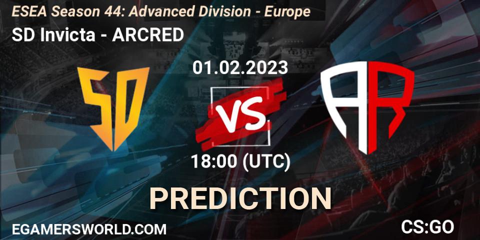 SD Invicta - ARCRED: прогноз. 01.02.23, CS2 (CS:GO), ESEA Season 44: Advanced Division - Europe