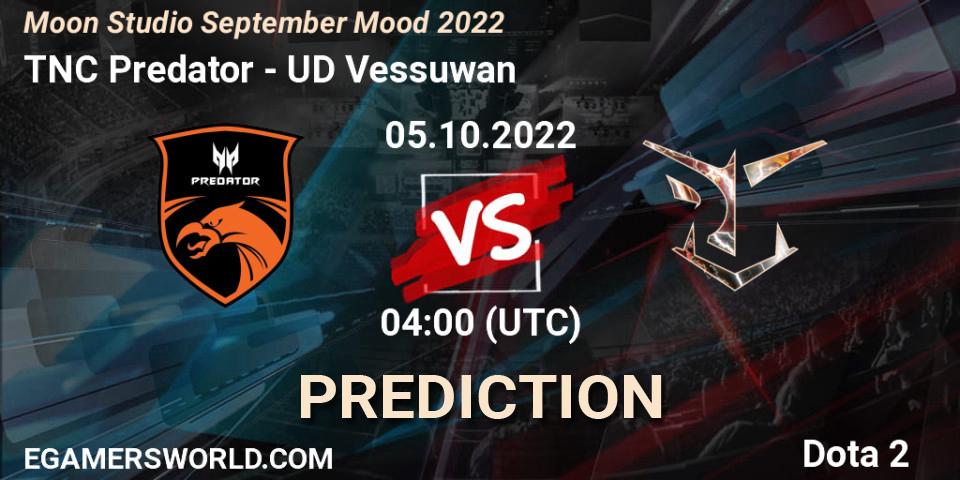TNC Predator - UD Vessuwan: прогноз. 05.10.2022 at 04:11, Dota 2, Moon Studio September Mood 2022