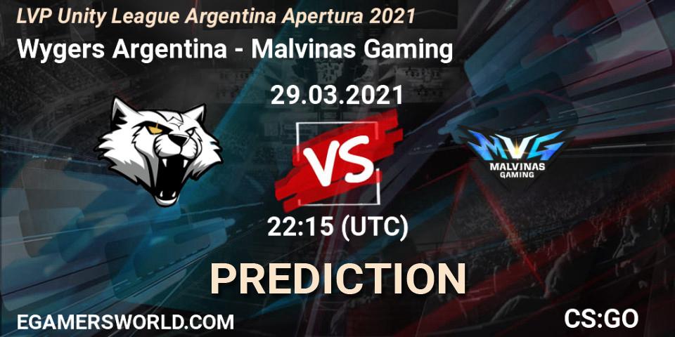 Wygers Argentina - Malvinas Gaming: прогноз. 29.03.2021 at 22:15, Counter-Strike (CS2), LVP Unity League Argentina Apertura 2021