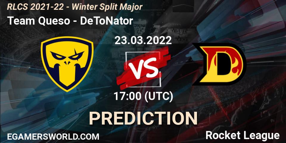 Team Queso - DeToNator: прогноз. 23.03.2022 at 17:00, Rocket League, RLCS 2021-22 - Winter Split Major