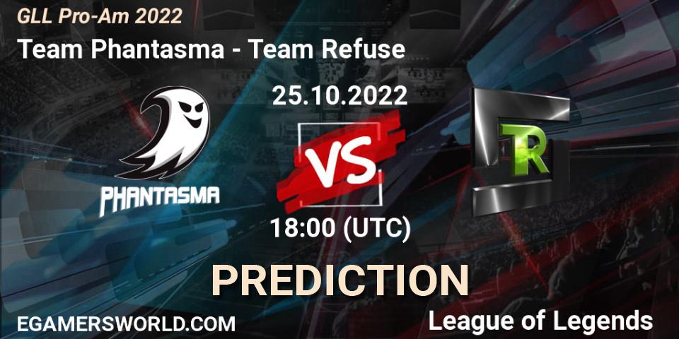 Team Phantasma - Team Refuse: прогноз. 25.10.2022 at 17:00, LoL, GLL Pro-Am 2022