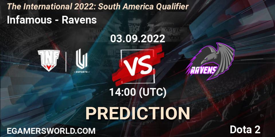 Infamous - Ravens: прогноз. 03.09.22, Dota 2, The International 2022: South America Qualifier