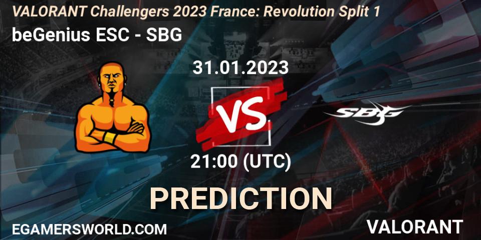 beGenius ESC - SBG: прогноз. 31.01.23, VALORANT, VALORANT Challengers 2023 France: Revolution Split 1
