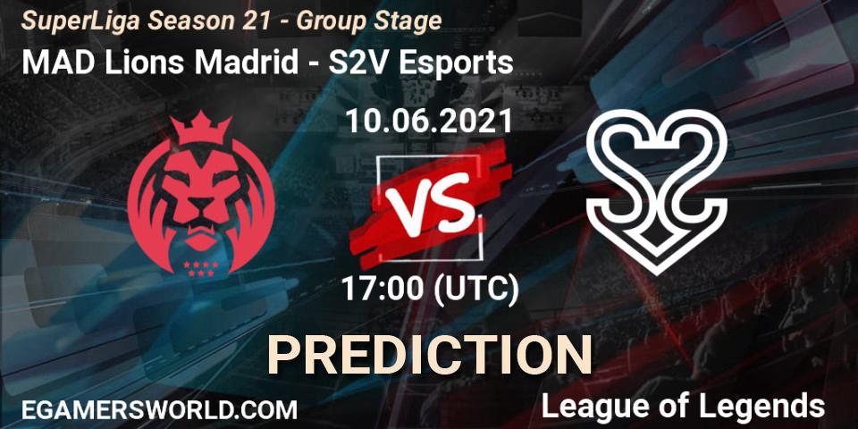 MAD Lions Madrid - S2V Esports: прогноз. 10.06.21, LoL, SuperLiga Season 21 - Group Stage 