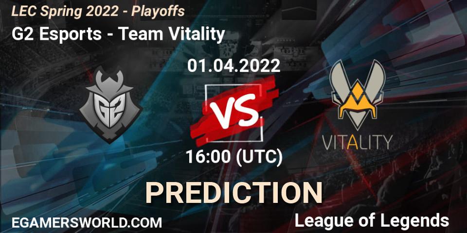 G2 Esports - Team Vitality: прогноз. 01.04.2022 at 16:00, LoL, LEC Spring 2022 - Playoffs