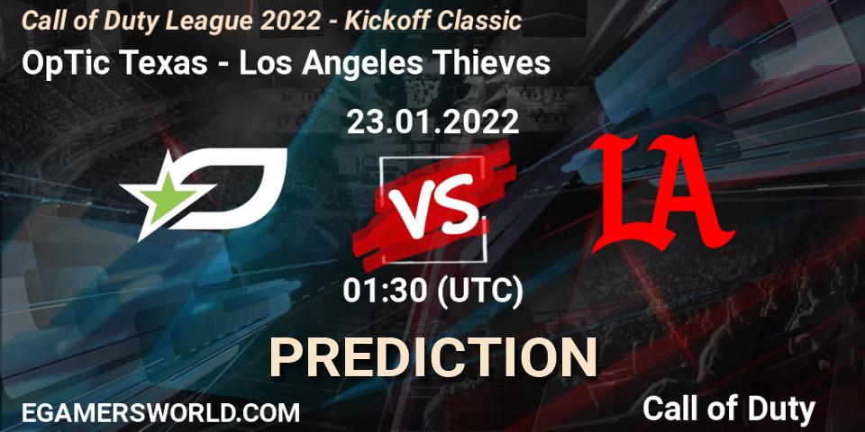 OpTic Texas - Los Angeles Thieves: прогноз. 23.01.22, Call of Duty, Call of Duty League 2022 - Kickoff Classic