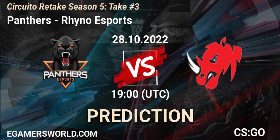 Panthers - Rhyno Esports: прогноз. 28.10.2022 at 19:00, Counter-Strike (CS2), Circuito Retake Season 5: Take #3