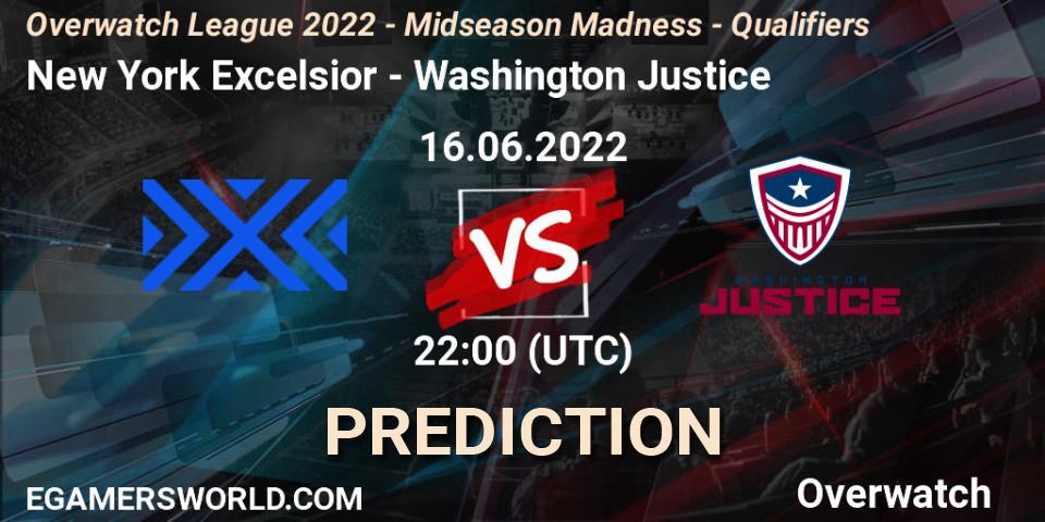 New York Excelsior - Washington Justice: прогноз. 16.06.2022 at 22:00, Overwatch, Overwatch League 2022 - Midseason Madness - Qualifiers