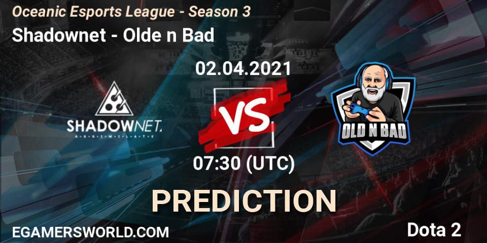 Shadownet - Olde n Bad: прогноз. 02.04.2021 at 07:30, Dota 2, Oceanic Esports League - Season 3