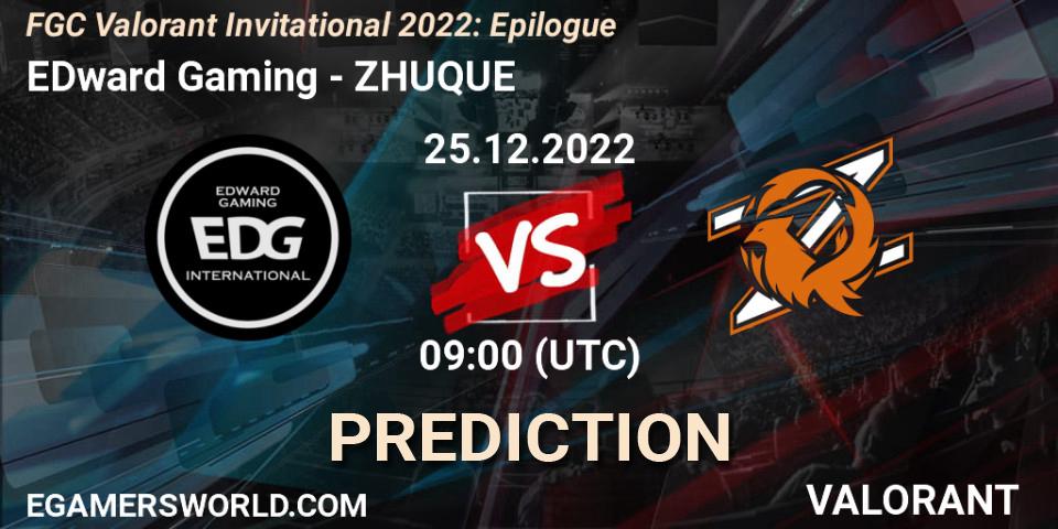 EDward Gaming - ZHUQUE: прогноз. 25.12.2022 at 09:00, VALORANT, FGC Valorant Invitational 2022: Epilogue
