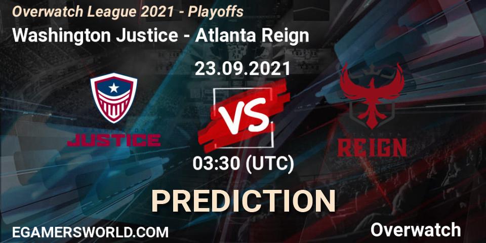 Washington Justice - Atlanta Reign: прогноз. 22.09.21, Overwatch, Overwatch League 2021 - Playoffs