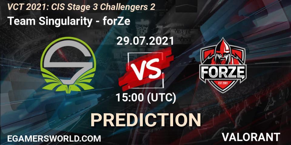 Team Singularity - forZe: прогноз. 29.07.2021 at 15:00, VALORANT, VCT 2021: CIS Stage 3 Challengers 2