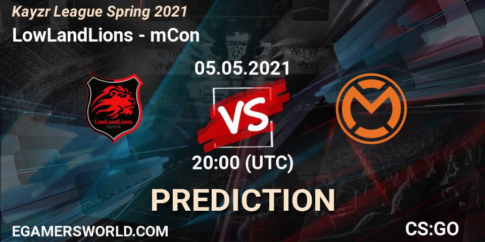 LowLandLions - mCon: прогноз. 05.05.2021 at 20:00, Counter-Strike (CS2), Kayzr League Spring 2021
