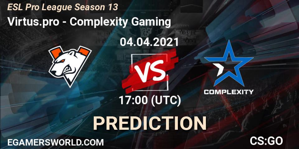 Virtus.pro - Complexity Gaming: прогноз. 04.04.2021 at 17:00, Counter-Strike (CS2), ESL Pro League Season 13