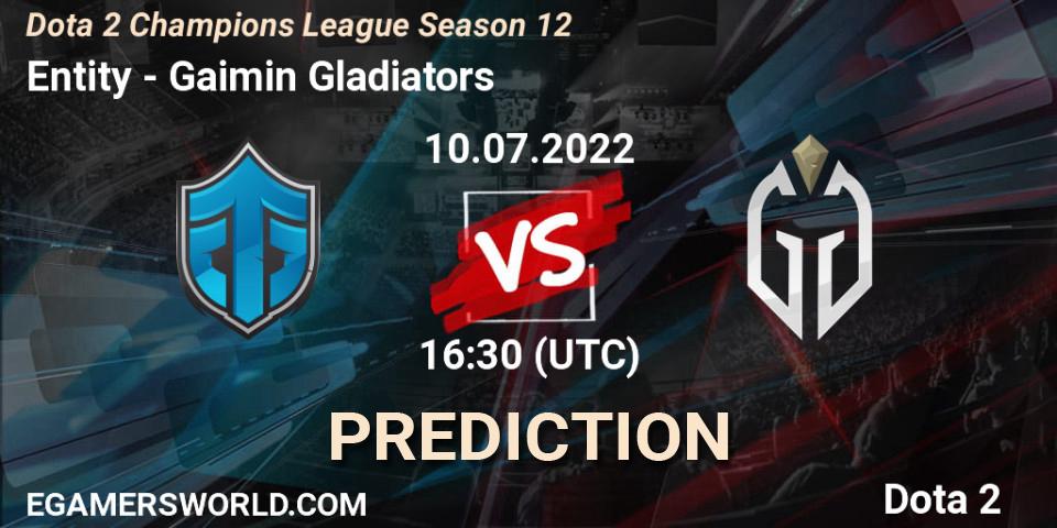 Entity - Gaimin Gladiators: прогноз. 10.07.2022 at 16:02, Dota 2, Dota 2 Champions League Season 12