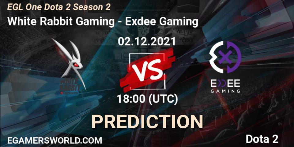 White Rabbit Gaming - Exdee Gaming: прогноз. 02.12.2021 at 18:06, Dota 2, EGL One Dota 2 Season 2