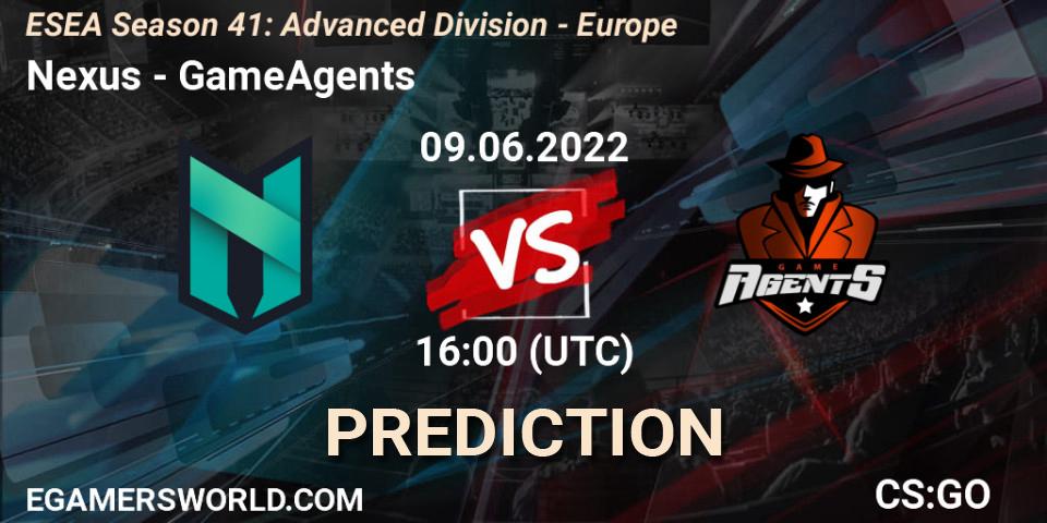 Nexus - GameAgents: прогноз. 09.06.2022 at 16:00, Counter-Strike (CS2), ESEA Season 41: Advanced Division - Europe