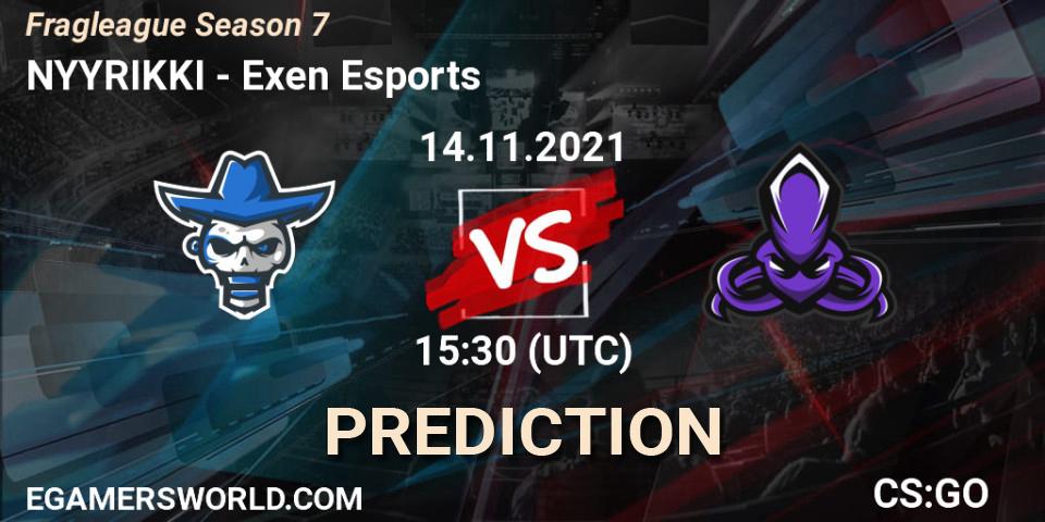 Conquer - Exen Esports: прогноз. 14.11.2021 at 15:30, Counter-Strike (CS2), Fragleague Season 7