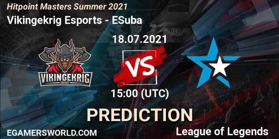 Vikingekrig Esports - ESuba: прогноз. 18.07.2021 at 15:30, LoL, Hitpoint Masters Summer 2021