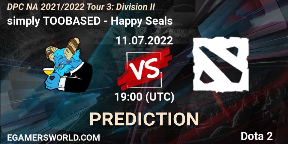 simply TOOBASED - Happy Seals: прогноз. 11.07.2022 at 19:11, Dota 2, DPC NA 2021/2022 Tour 3: Division II