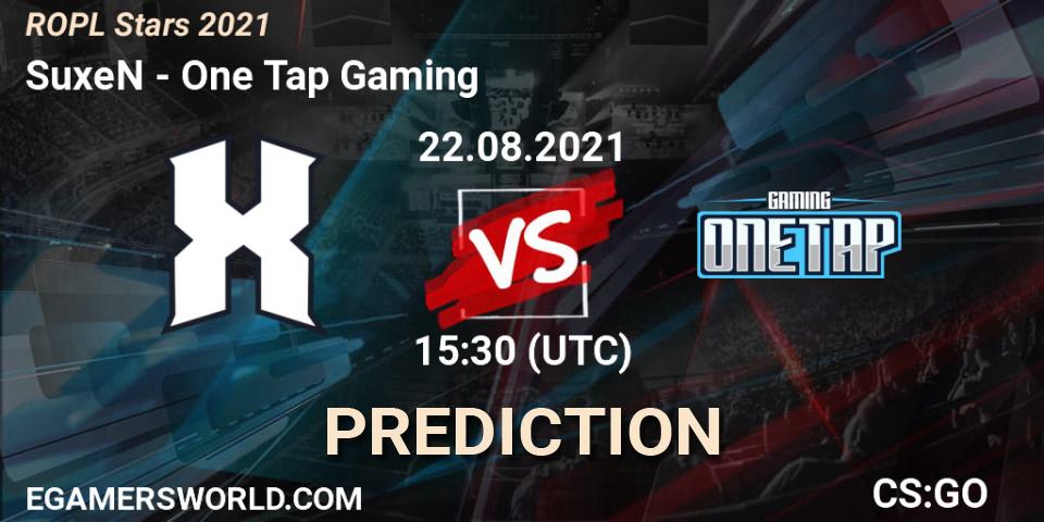 SuxeN - One Tap Gaming: прогноз. 22.08.2021 at 13:00, Counter-Strike (CS2), ROPL Stars 2021