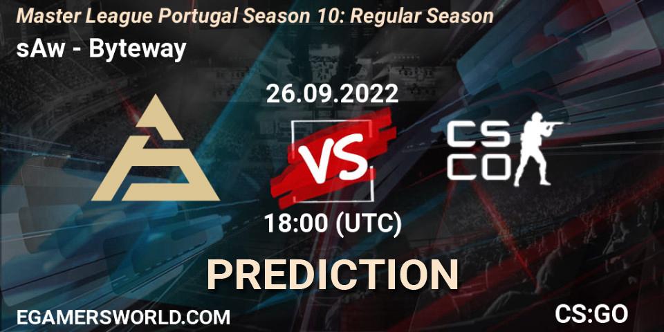 sAw - Byteway: прогноз. 26.09.2022 at 18:00, Counter-Strike (CS2), Master League Portugal Season 10: Regular Season