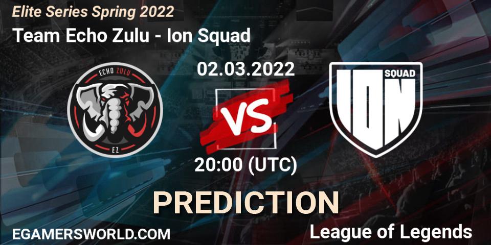 Team Echo Zulu - Ion Squad: прогноз. 02.03.2022 at 21:00, LoL, Elite Series Spring 2022
