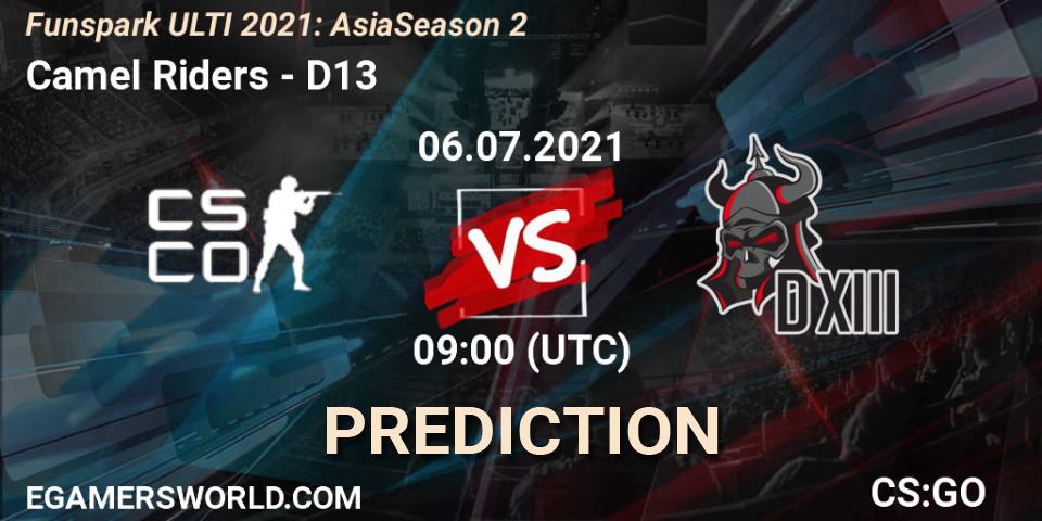 Camel Riders - D13: прогноз. 06.07.2021 at 09:00, Counter-Strike (CS2), Funspark ULTI 2021: Asia Season 2