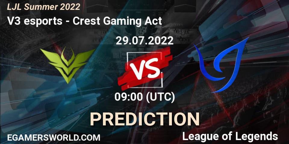 V3 esports - Crest Gaming Act: прогноз. 29.07.22, LoL, LJL Summer 2022