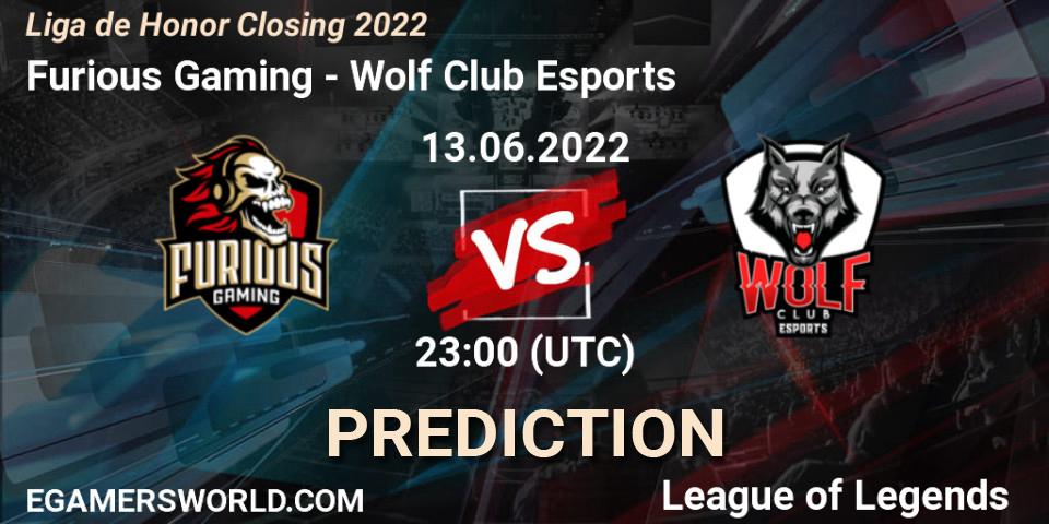 Furious Gaming - Wolf Club Esports: прогноз. 13.06.2022 at 23:00, LoL, Liga de Honor Closing 2022